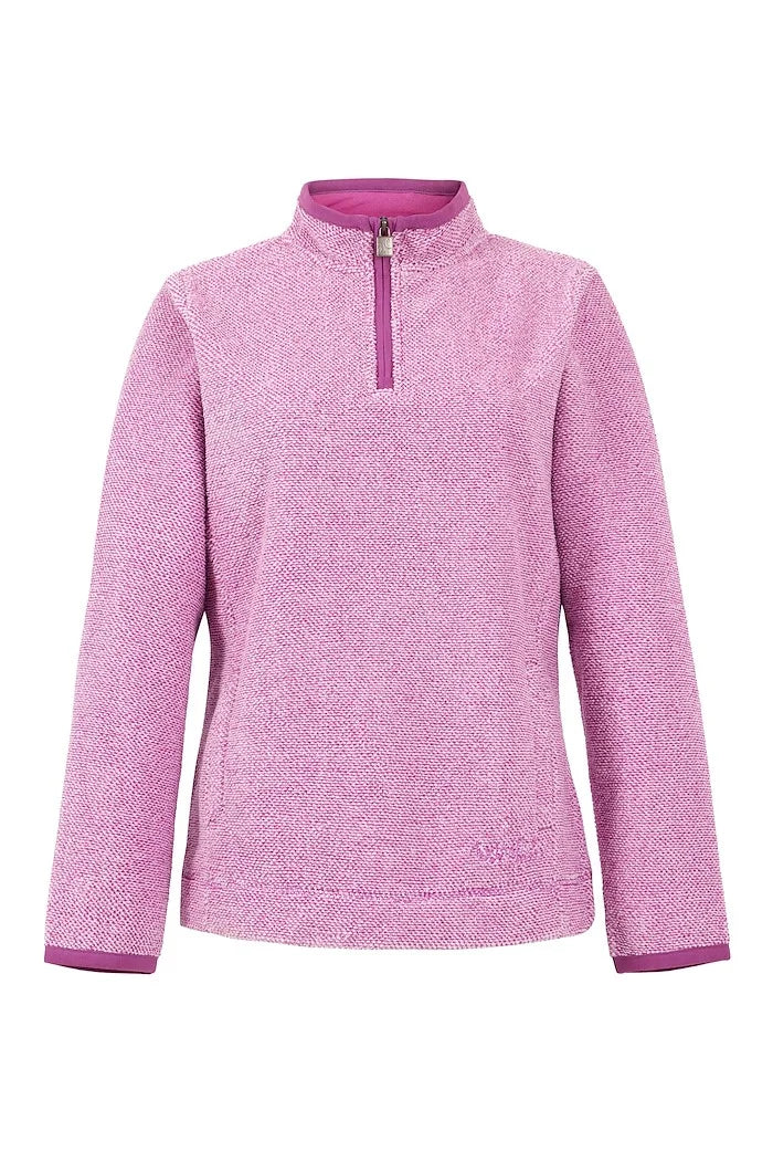 WEIRD FISH WOMENS GEORGINA ECO 1/4 ZIP FLEECE - PINK