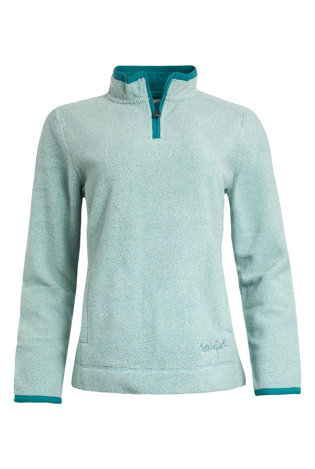 WEIRD FISH WOMENS GEORGINA ECO 1/4 ZIP FLEECE - GREEN