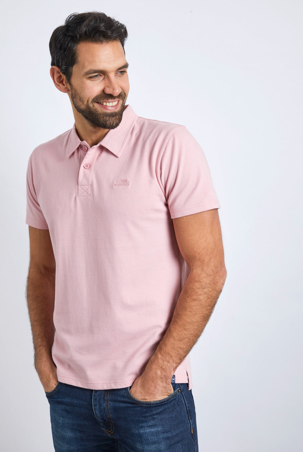 WEIRD FISH MENS JETSTREAM ECO POLO DESERT ROSE