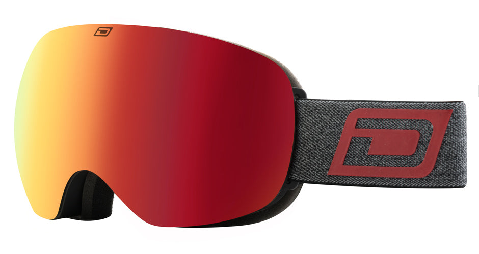 DIRTY DOG OMEN GOGGLE  - BLACK GREY/RED MIRROR