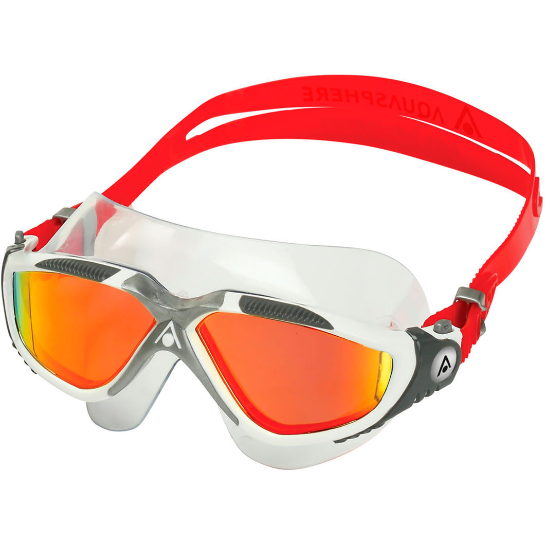 AQUASPHERE SENIOR VISTA SWIMMING GOGGLE  WHITE/RED/MIRROR