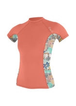 Load image into Gallery viewer, ONEILL WOMENS SIDE PRINT RASH GUARD-NECTAR/ZEPHORA
