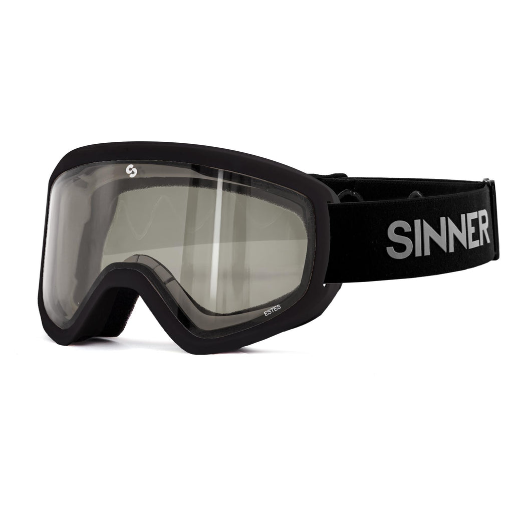 SINNER ESTES MATTE BLACK DOUBLE SMOKE SKI GOGGLE