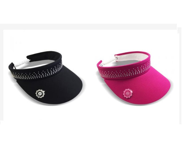 SURPRIZESHOP CRYSTAL EMBELLISHED GOLF VISOR BAND PINK