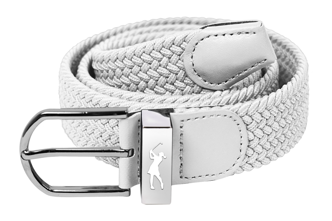 PURE GOLF WOMENS PAIGE WOVEN STRECTH BELT - WHITE