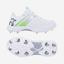 Load image into Gallery viewer, KOOKABURRA JUNIOR 3.0 CRICKET SPIKE WHITE/LIME
