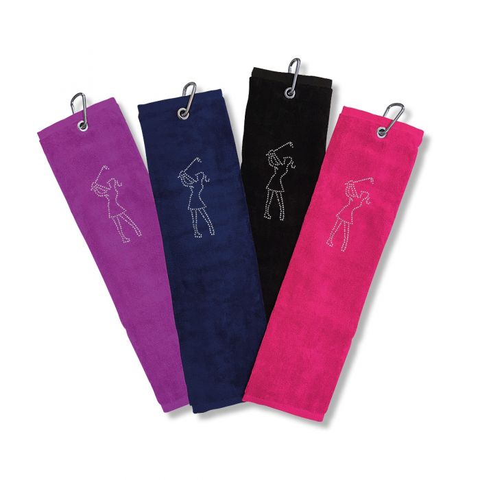 SURPRIZESHOP CRYSTAL GOLF TRIFOLD TOWEL NAVY