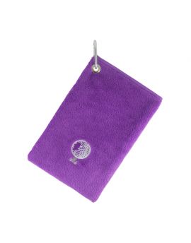 SURPRIZESHOP EMBROIDERED GOLF BAG/TOWEL WITH CARABINER PURPLE
