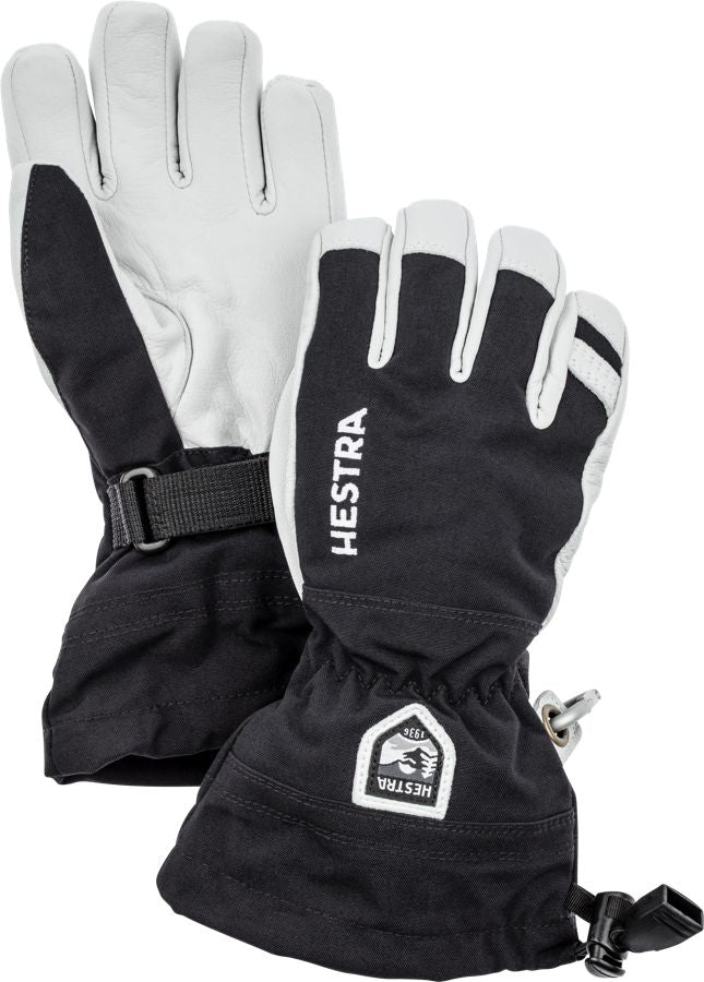 HESTRA JUNIOR ARMY LEATHER SNOW SKI GLOVE - BLACK (30560 100)