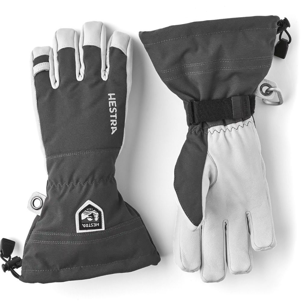 HESTRA MENS ARMY LEATHER SKI GLOVE - GREY
