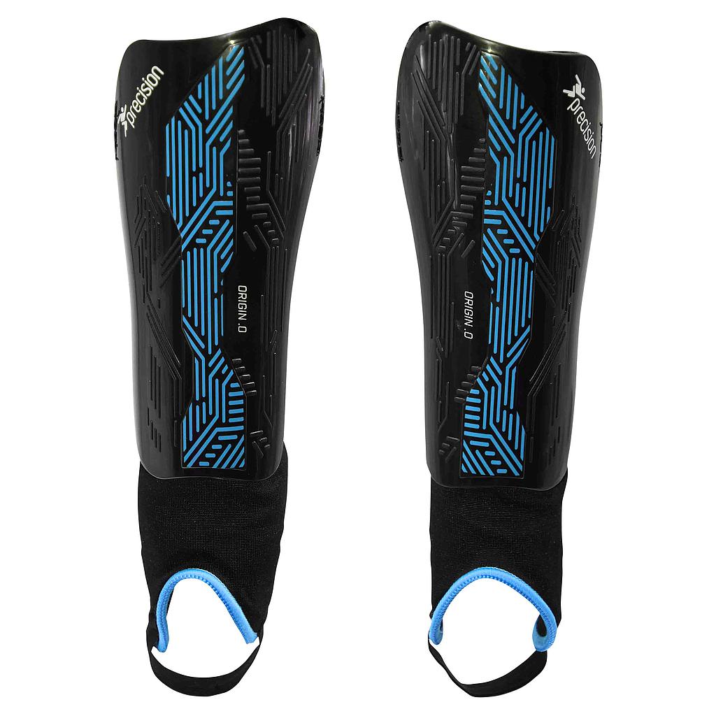 PRECISION ORIGIN.0 FOOTBALL SHIN&ANKLE GUARDS -BLACK/CYAN