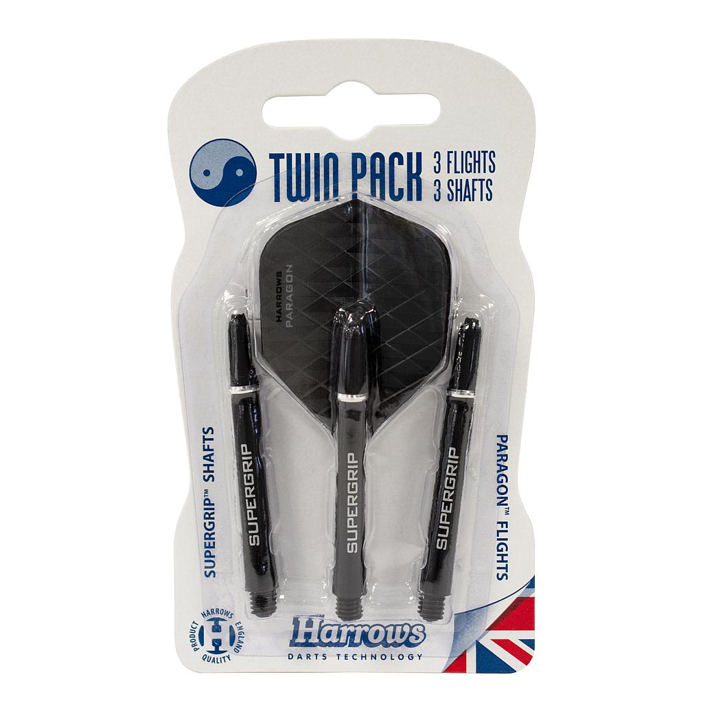 HARROWS TWIN PACK DART FLIGHT/SHAFTS SMOKE