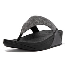 Load image into Gallery viewer, FITFLOP WOMENS LULU GLITZ TOE POST SANDALS - ALL BLACK
