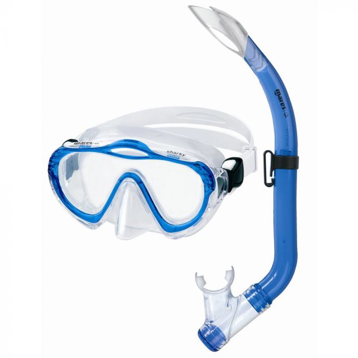 MARES SHARKY MASK AND SNORKEL SET - BLUE - AGE 4-7 YEARS