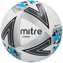 Load image into Gallery viewer, MITRE ULTIMATCH FOOTBALL WHITE/SILVER/BLUE (BB1117)
