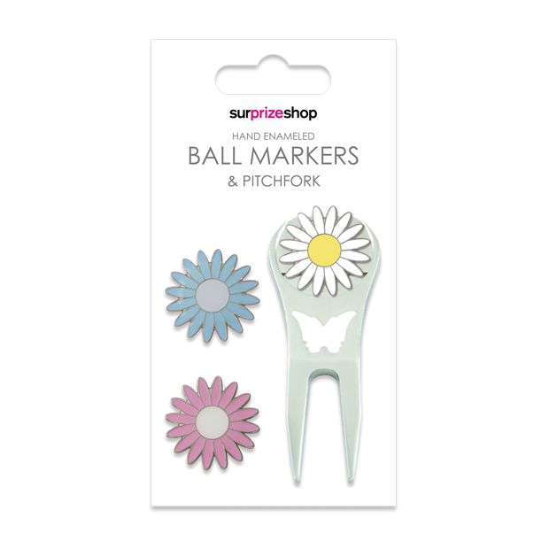 SURPRIZESHOP DAISY GOLF MARKER+PITCHFORK SET