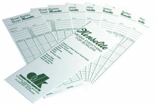 HENSLATE BOWLS SCORE CARD (PACK100) WHITE