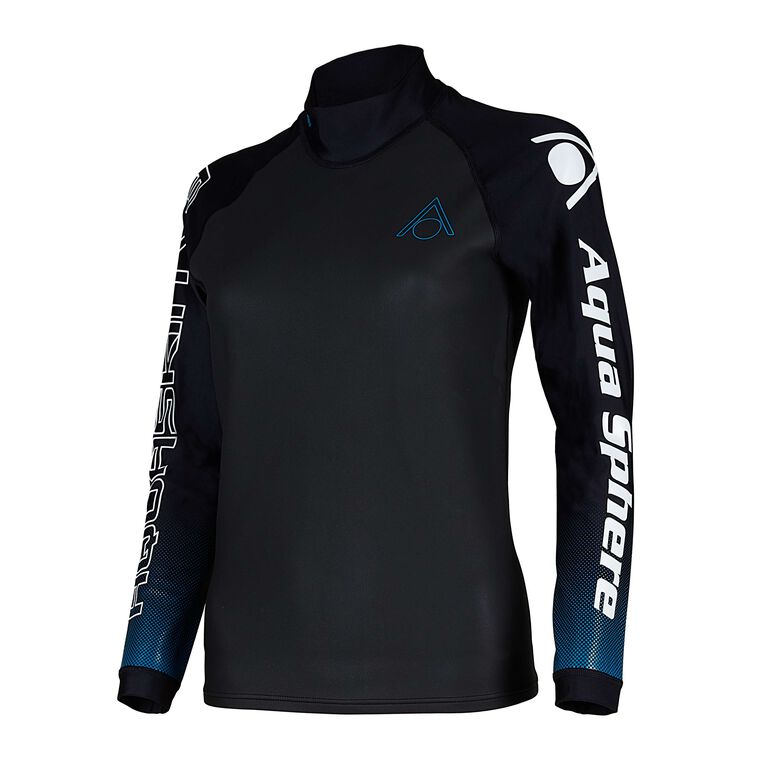 AQUASPHERE WOMENS AQUASKIN V3 TOP - BLK/TURQ