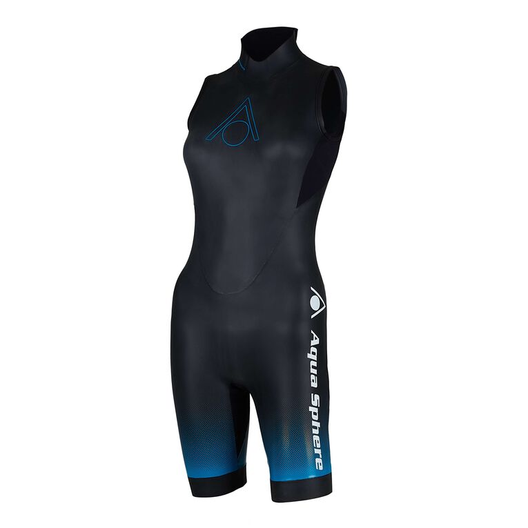 AQUASPHERE WOMENS V3 AQUASKIN SHORTY WETSUIT - BLACK/TURQUOISE