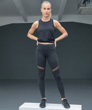 Load image into Gallery viewer, WOMENS MESH PANNEL  LEGGINGS - BLACK (TL672)
