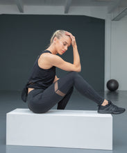 Load image into Gallery viewer, WOMENS MESH PANNEL  LEGGINGS - BLACK (TL672)
