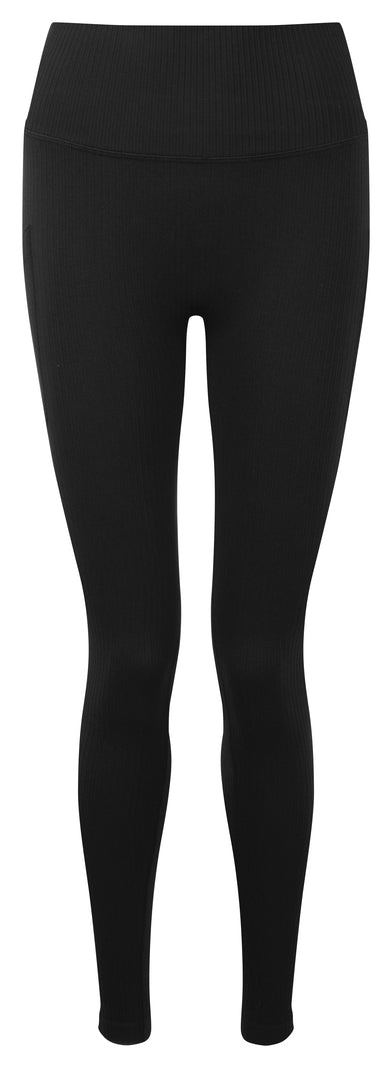 RALAWISE LADIES RIBBED SEAMLESS LEGGINGS - BLACK