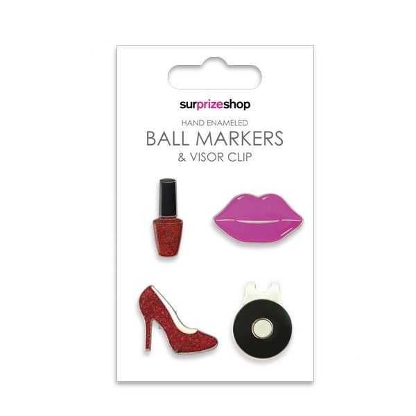 SURPRIZESHOP GOLF GLAM BALL MARKERS & VISOR CLIP